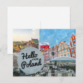 Bonjour de Pologne Carte postale (Devant / Derrière)