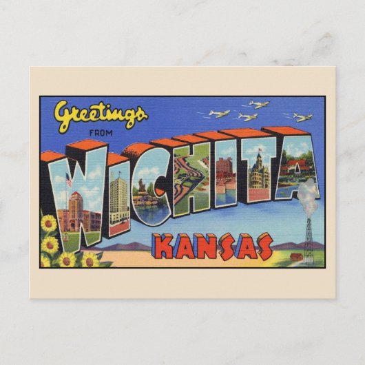 Bonjour de Wichita Grande Lettre carte postale (Devant)