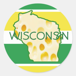 Bonjour de Wisconsin Swiss Cheese Head Stickers
