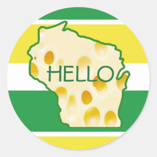Bonjour de Wisconsin Swiss Cheese Head Stickers