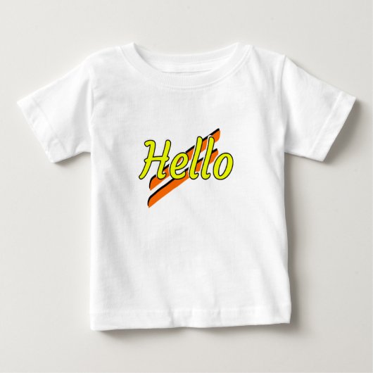 Bonjour design sur un t-shirt bébé blanc (Devant)