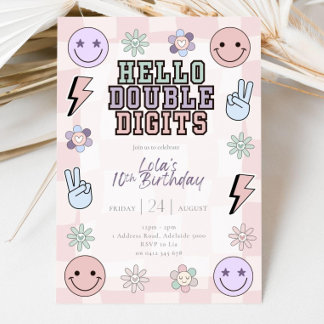 Bonjour Double Chiffres Anniversaire Invitation Gi