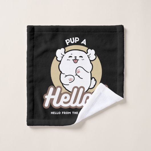 Bonjour du côté écorché - Jolie conception chien (Gant de toilette)