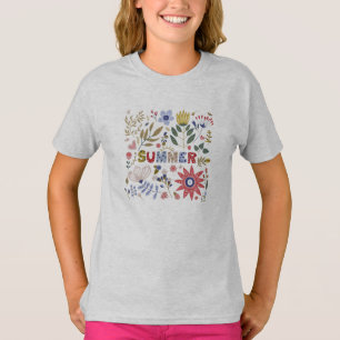 Bonjour École, Bonjour Été Et Fleurs T-shirt