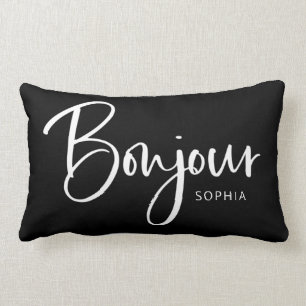 Bonjour   Elegant en modern Frans script Kussen