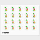 Bonjour Elf Vert mignon sur Sticker Carré blanc (Feuille)