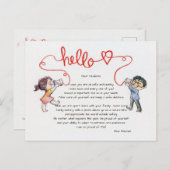 Bonjour enfant de la carte postale de l'enseignant (Devant / Derrière)