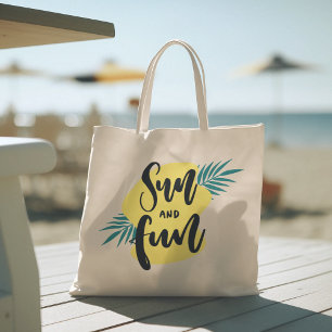 Bonjour été avec Flamant rose Sac fourre-tout Trop