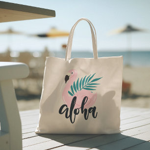 Bonjour été avec Flamant rose Sac fourre-tout Trop