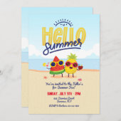 Bonjour été caractères Invitation (Devant / Derrière)