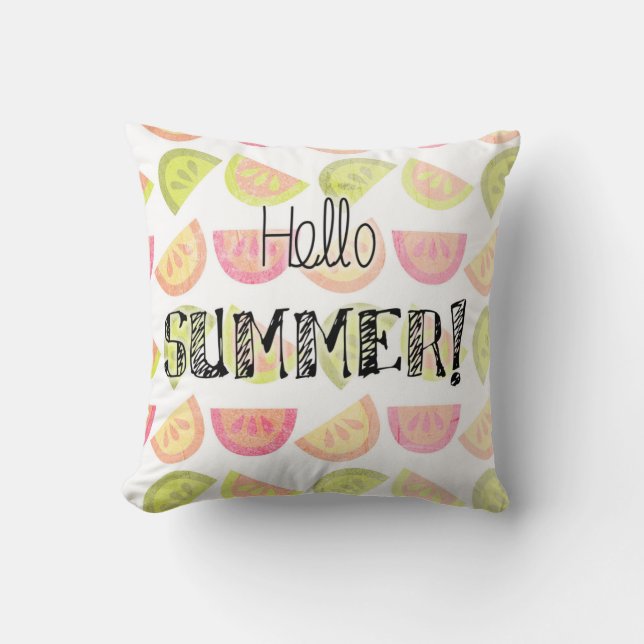 Bonjour été ! Coussin brun grisâtre (Recto)