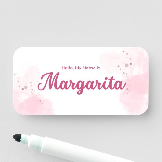 Bonjour Étiquette de nom classique Margarita (En situation)