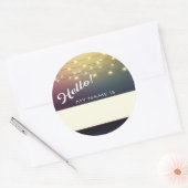 Bonjour étiquette nominative avec guirlande lumine (Enveloppe)