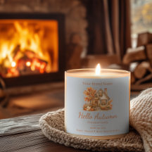 Bonjour Étiquettes de Bougie Cottage Automne Feuil