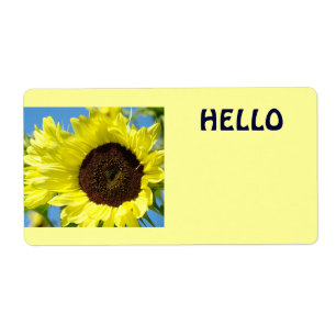 Bonjour Étiquettes de nom Tournesols jaunes Fleurs