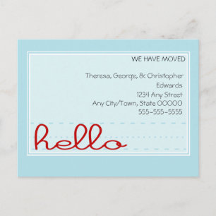 Bonjour Faire-part de déplacement