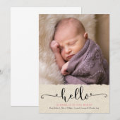 Bonjour Faire-part de naissance (Devant / Derrière)