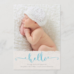 Bonjour Faire-part de naissance - Bleu clair
