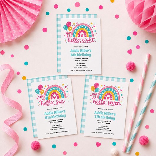 Bonjour Fille Six Invitation Anniversaire 6 Ans