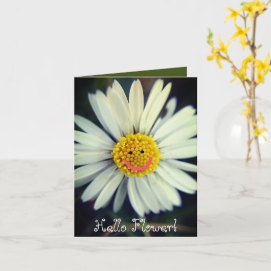 Bonjour Fleur Carte vierge personnalisable (Fleur jaune)