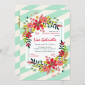 Bonjour Fleurs du Bonheur Invitation (Devant / Derrière)