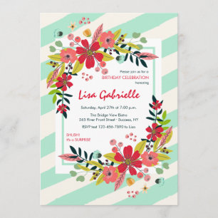 Bonjour Fleurs du Bonheur Invitation