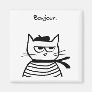 Bonjour Franse kat Grappig Magneet