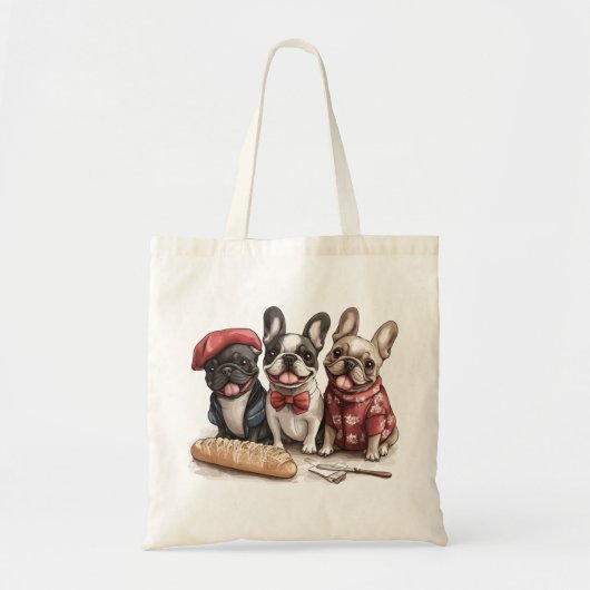 Bonjour French Bulldogs Tote Bag (Voorkant)