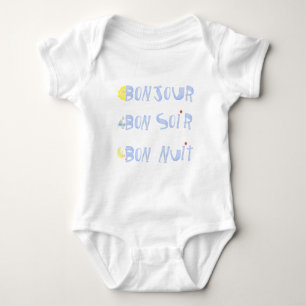 Bonjour Goede dag Bon soir Goede avond Franse baby Romper