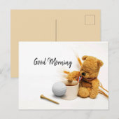 Bonjour golfeur avec balle de golf et carte de caf (Devant / Derrière)