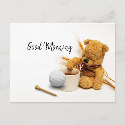 Bonjour golfeur avec balle de golf et carte de caf (Devant)