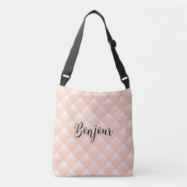 Bonjour Hallo Diamond Quilt Pattern Modern Crossbody Tas