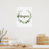 Bonjour Hallo French Poster (Keuken)