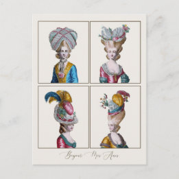 Bonjour Hallo Friend Marie Antoinette Mode Briefkaart
