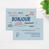 Bonjour Hallo Languages World Colorful Visitekaartje (Bureau)
