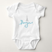 Bonjour (Hallo) Paris Eiffel Tower Romper (Voorkant)