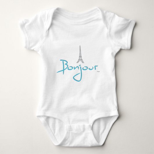 Bonjour (Hallo) Paris Eiffel Tower Romper (Voorkant)