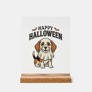 Bonjour Halloween Fantôme Chien Vintage Gravure T-