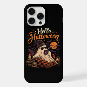Bonjour Halloween Gentil Fantôme Buvant du Café