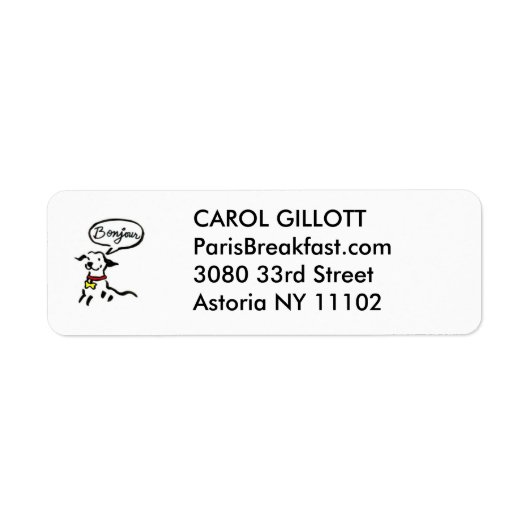 BONJOUR HONDENLABEL STICKER (Voorkant)