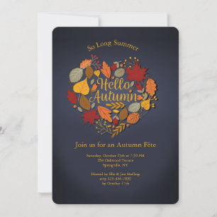 Bonjour invitation de coeur d'automne