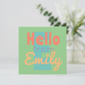 Bonjour invitation de modèle funky Flat Card (Debout devant)