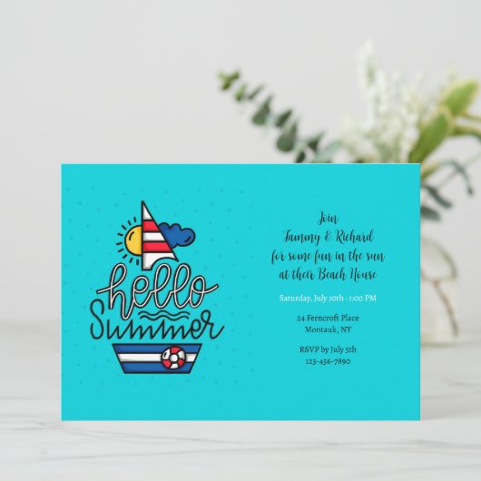 Bonjour Invitation d'été (Debout devant)