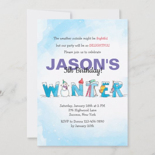 Bonjour Invitation hiver (Devant)