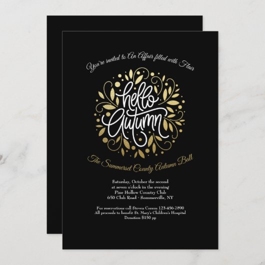 Bonjour Invitations Automne (Devant / Derrière)