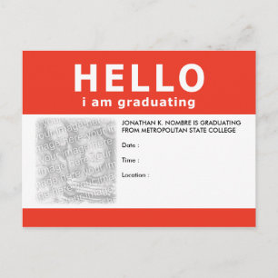 Bonjour, je suis diplômé : faire-part / invitation