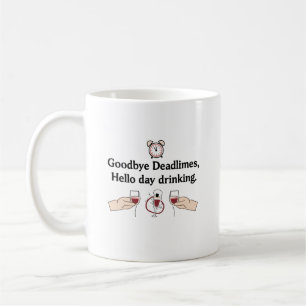 Bonjour Jour Boire Retraite Mug