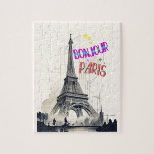 Bonjour Kleurrijke Parijs Legpuzzel