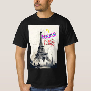 Bonjour Kleurrijke Parijs T-shirt