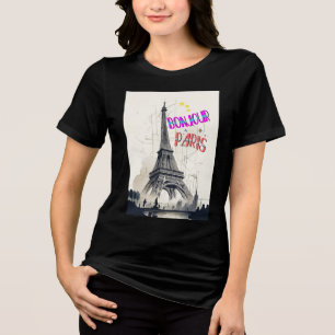 Bonjour Kleurrijke Parijs Tri-Blend Shirt